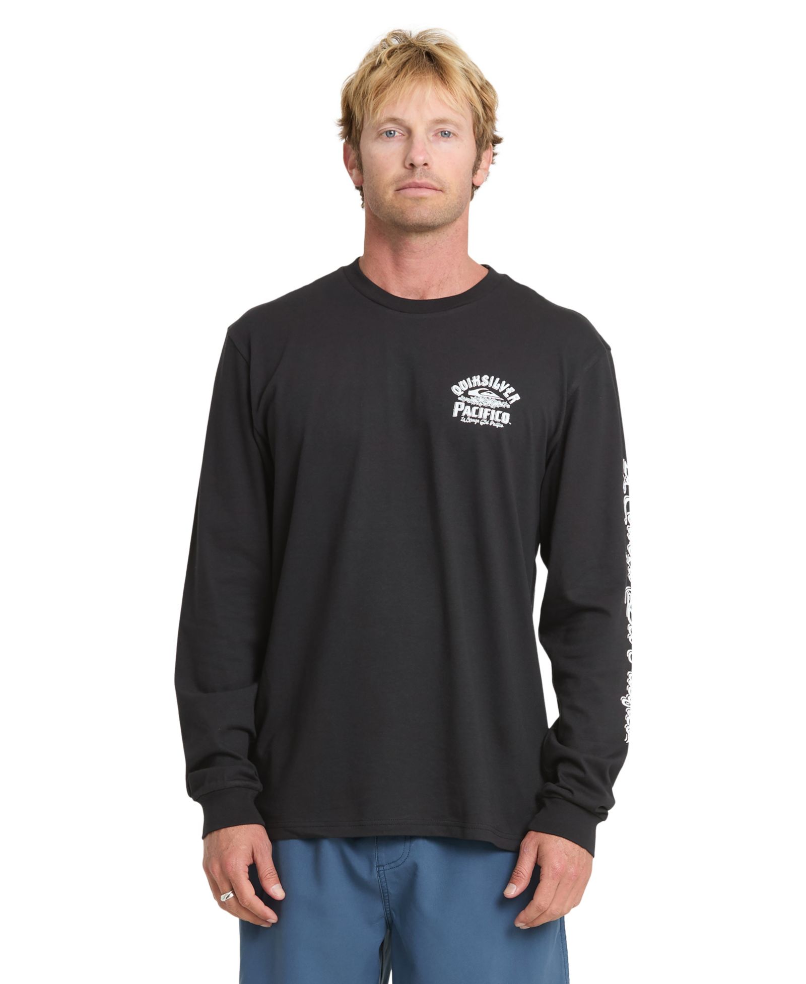 Quiksilver Men's Pacifico Signage Crewneck Long-Sleeve T-Shirt