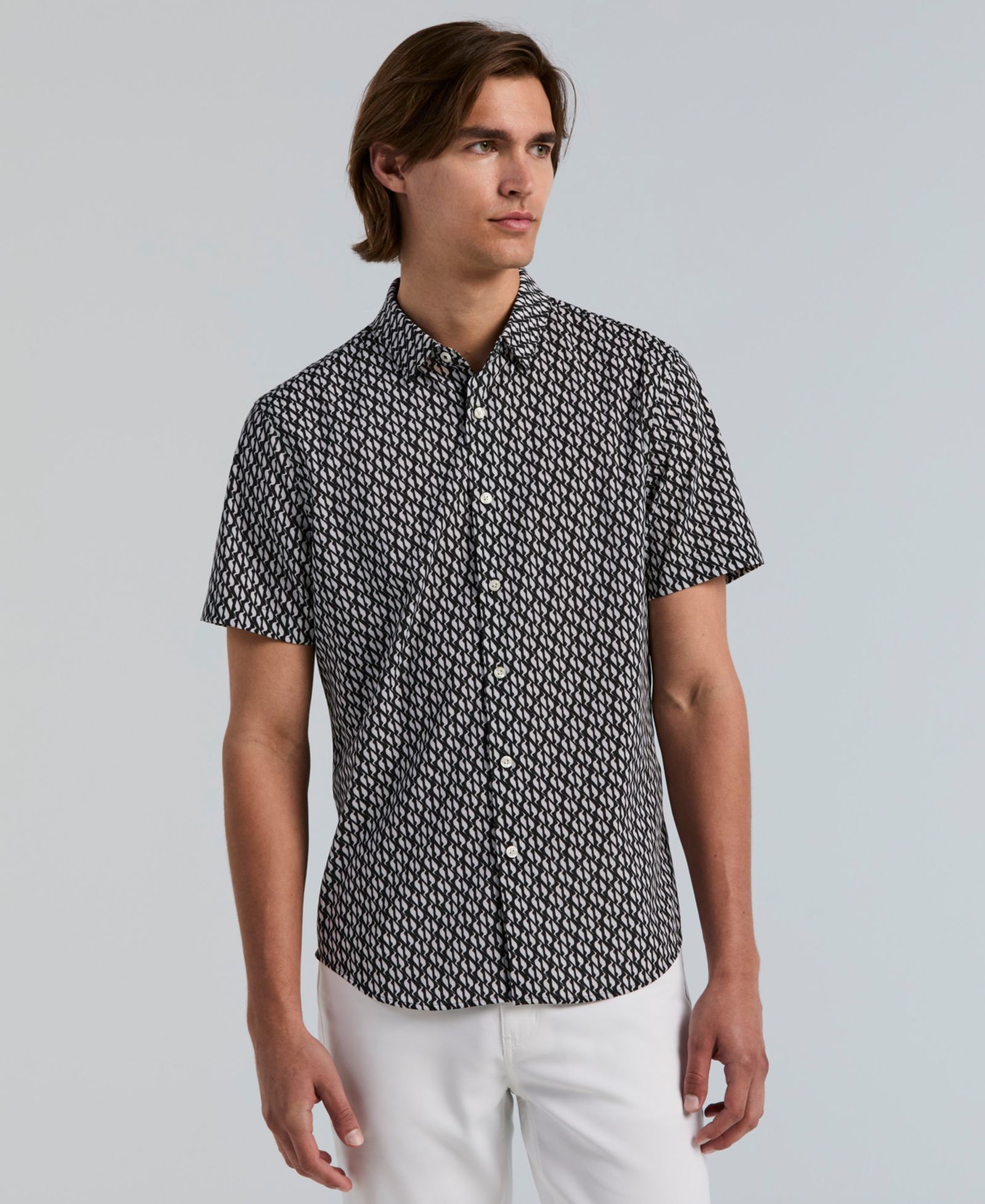 Мужская рубашка Perry Ellis Slim-Fit с принтом Wave
