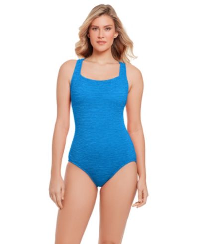 Krinkle Women's Chlorine Resistant Active Back One-Piece Swimsuit