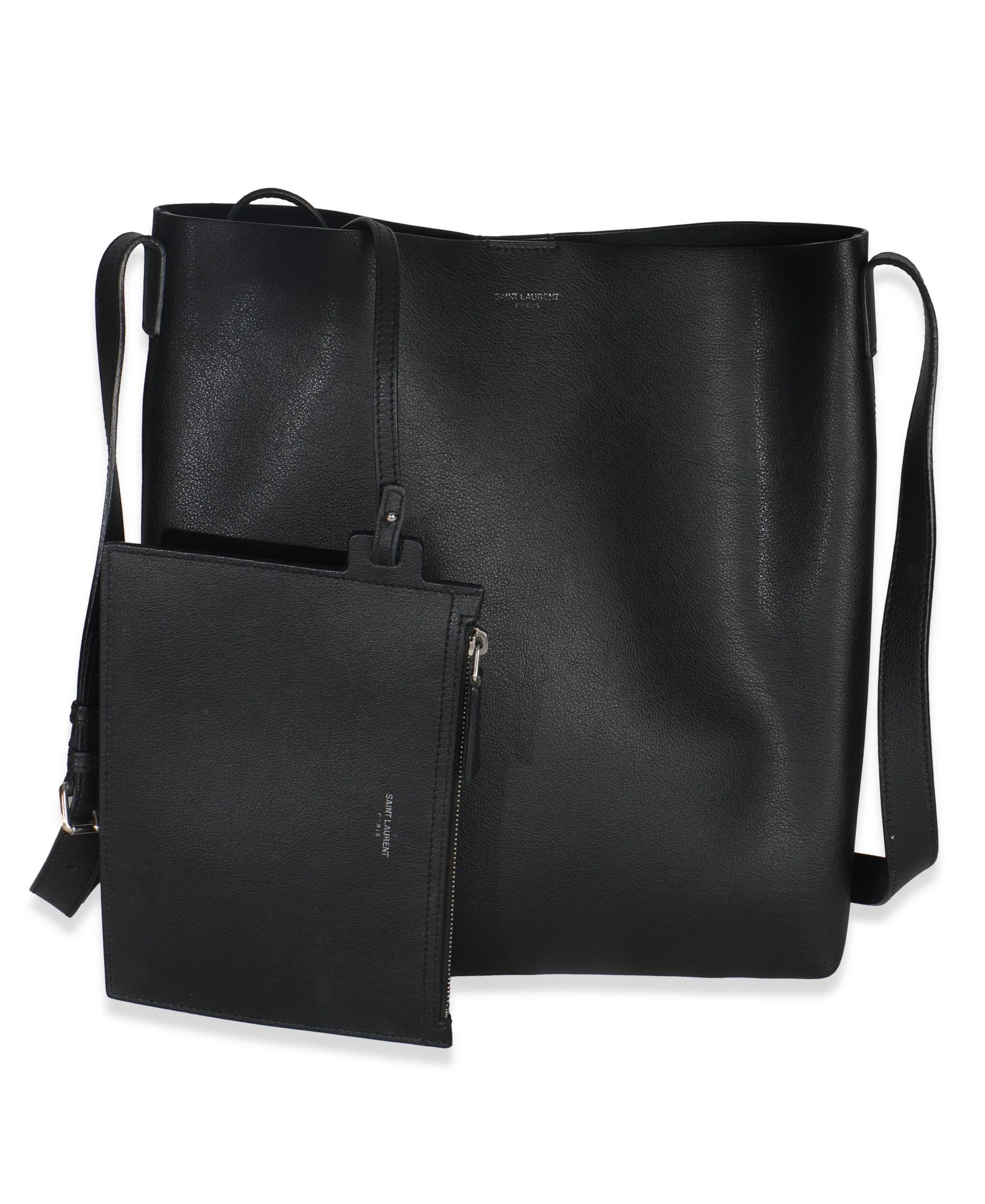 Черная кожаная сумка-хобо Pre-Owned Saint Laurent Bold