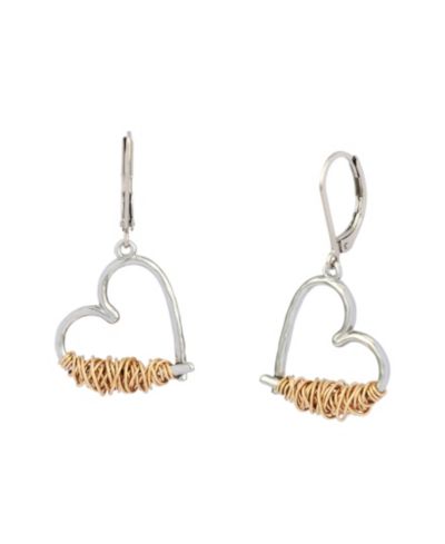 Серьги Robert Lee Morris Soho Two-Tone Heart Drop