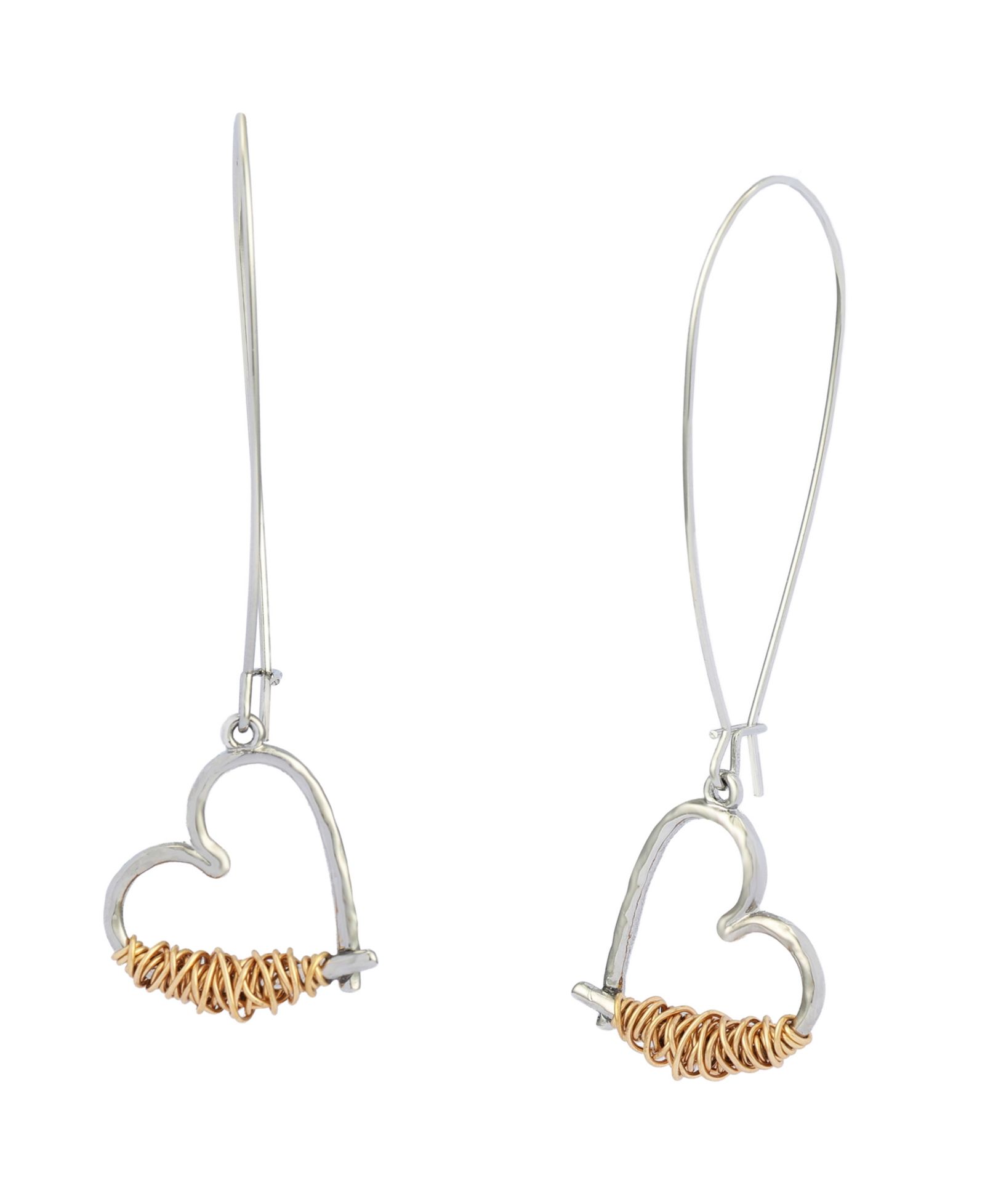 Robert Lee Morris Soho Two-Tone Heart Dangle Earrings