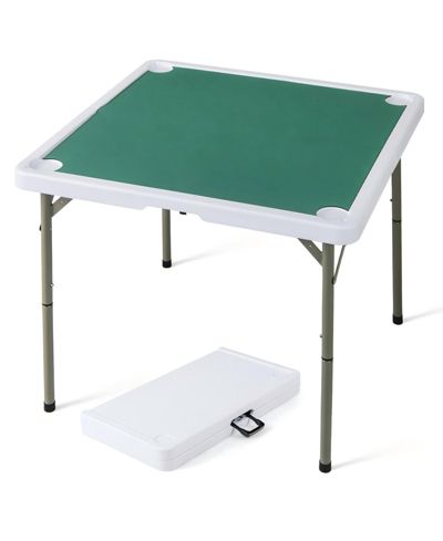 35 Inch 4 Player Game Card Folding Mahjong Table with Cup Holders
