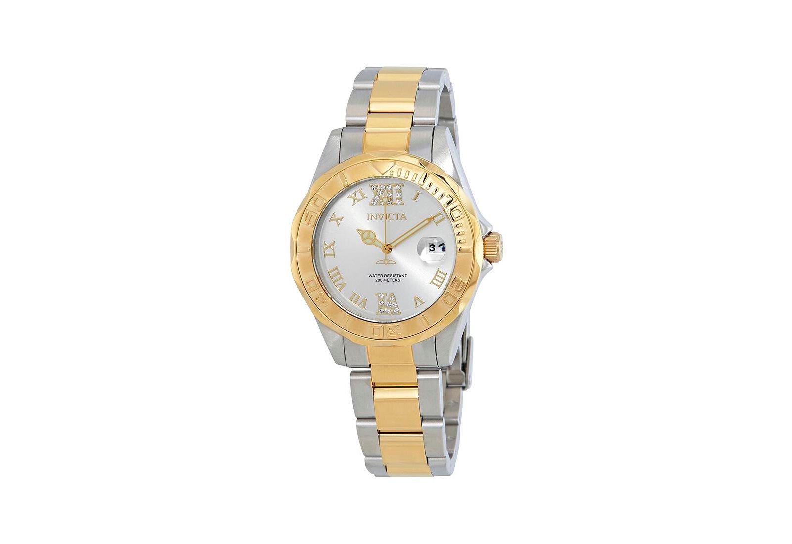 Женские часы Invicta 12852 Pro Diver Quartz Gold Dial