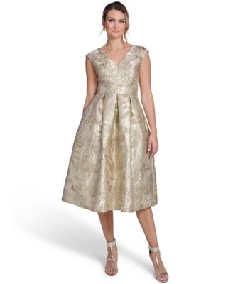 Jessica Howard Women's V-Neck Cap-Sleeve Midi Dress