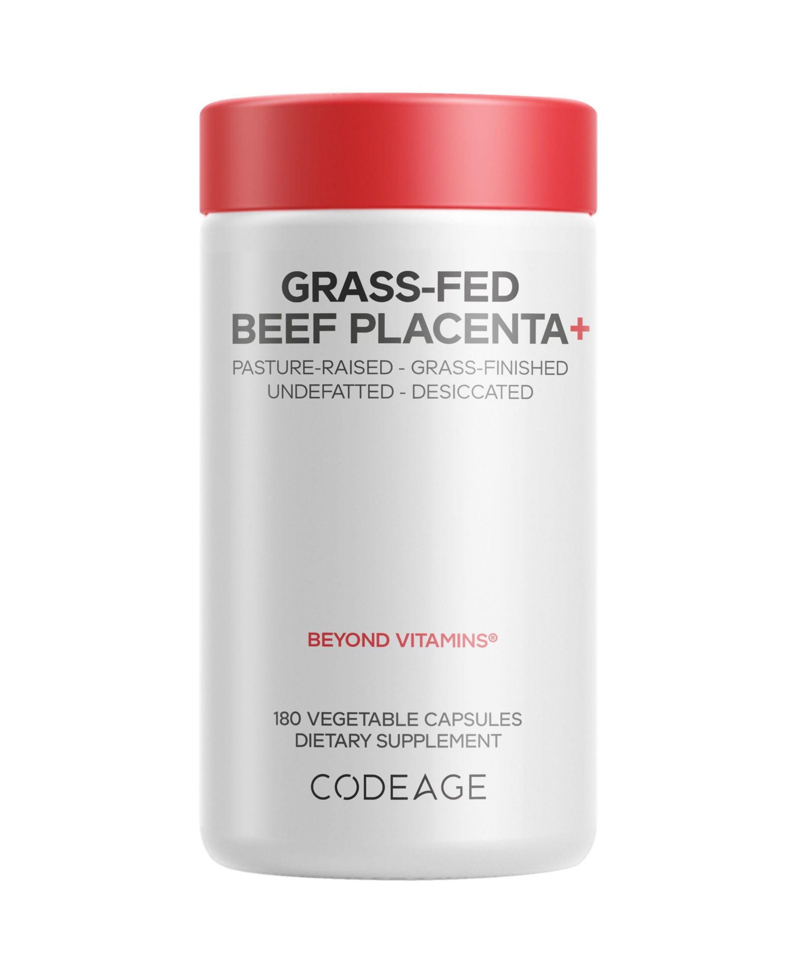 Пищевая добавка Codeage Grass-Fed Beef Placenta, Liver and Tracheal Cartilage Blend, 180 Capsules