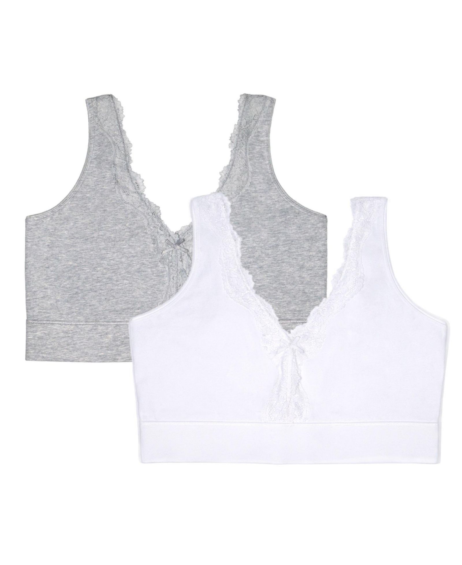 Fruit of The Loom Women's Full Coverage Wireless Cotton Bralette, 2 Pack