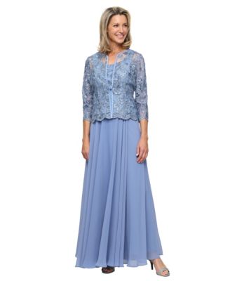 Alex Evenings Women's Scoop Neck Ball Gown & Jacket, 2-Piece Set
