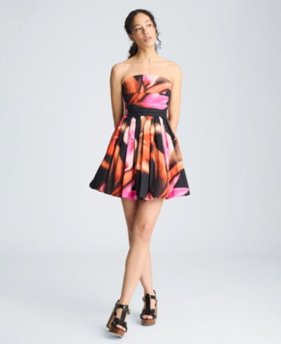 Kenneth Cole Women's Printed Strapless Mini Dress
