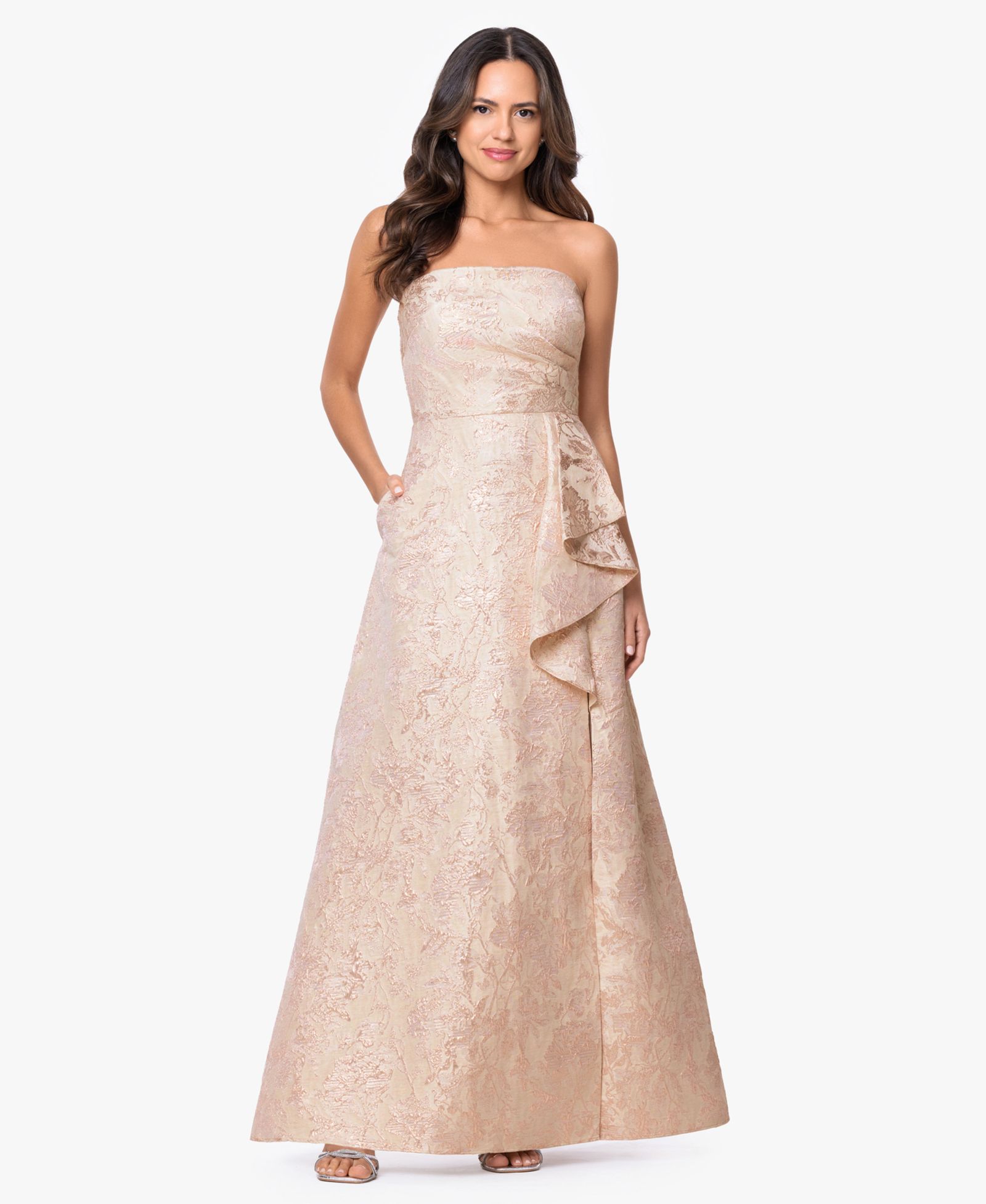 XSCAPE Petite Sleeveless Strapless Gown
