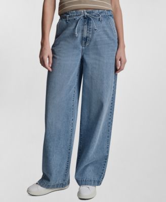 DKNY Jeans Petite High-Rise Wide-Leg Jeans
