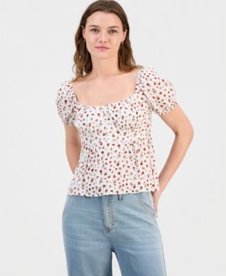 Женский топ Sincerely Jules Juniors' Puff-Sleeve Babydoll