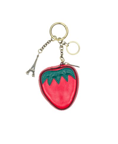 Patricia Nash Strawberry Zip Around Leather Mini Handbag Charm