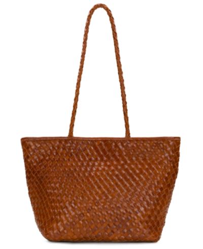 Большая кожаная сумка тоут Patricia Nash Olivia Large Woven Leather Tote Handbag