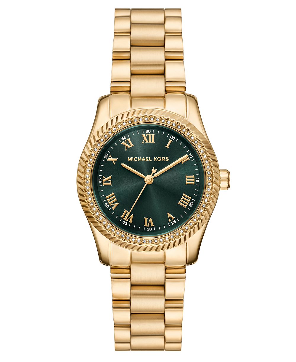 MICHAEL Michael Kors Women's Lexington Three-Hand Gold-Tone Stainless Steel Watch 33mm
