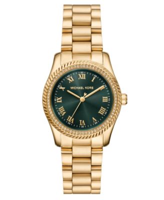 Женские часы Michael Kors Lexington Three-Hand Gold-Tone Stainless Steel 33mm