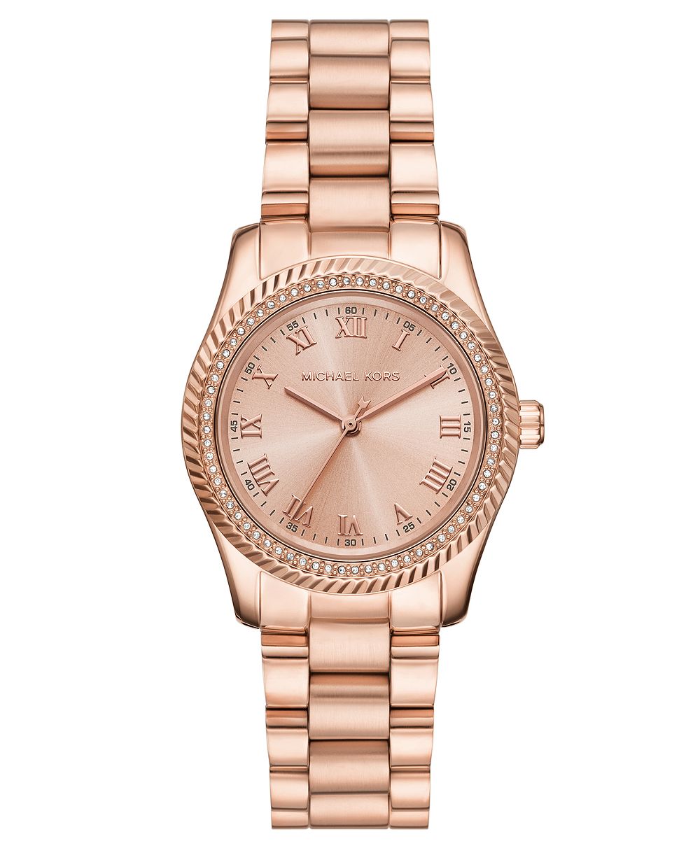 Женские часы MICHAEL Michael Kors Lexington Three-Hand Rose Gold-Tone Stainless Steel 33mm