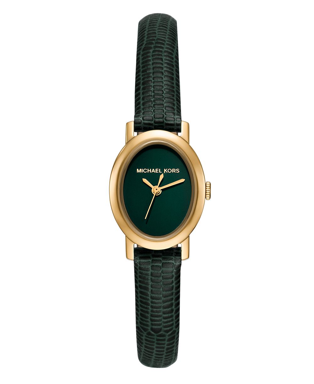 MICHAEL Michael Kors Women's Maude Three-Hand Green Leather Watch 21mm