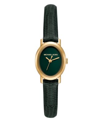 Michael Kors женские часы Maude Three-Hand Green Leather 21mm