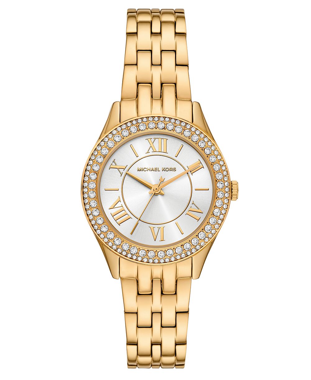MICHAEL Michael Kors Women's Harlowe Three-Hand Gold-Tone Stainless Steel Watch 33mm
