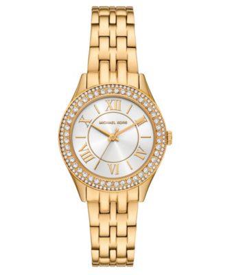 MICHAEL Michael Kors Women's Harlowe Three-Hand Gold-Tone Stainless Steel Watch 33mm
