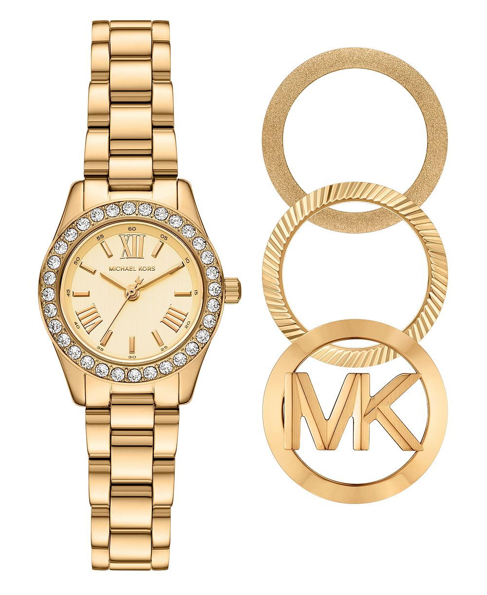 MICHAEL Michael Kors Women's Lexington Three-Hand Gold-Tone Stainless Steel Watch 26mm