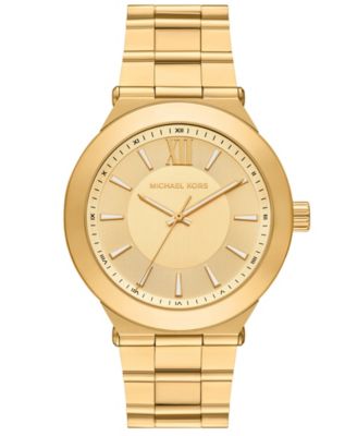 MICHAEL Michael Kors Men's Billie Three-Hand Gold-Tone Stainless Steel Watch 44mm