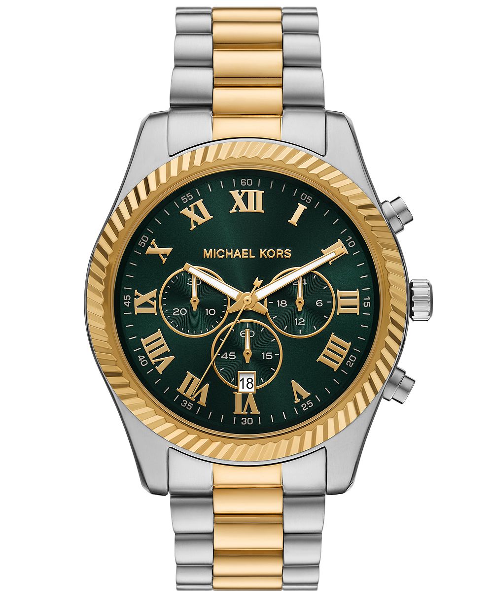 мужские часы Michael Kors Lexington Chronograph Two-Tone Stainless Steel 44mm