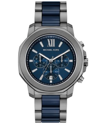 MICHAEL Michael Kors Мужские часы Prescott Chronograph, синяя керамика и сталь Gunmetal, 44mm