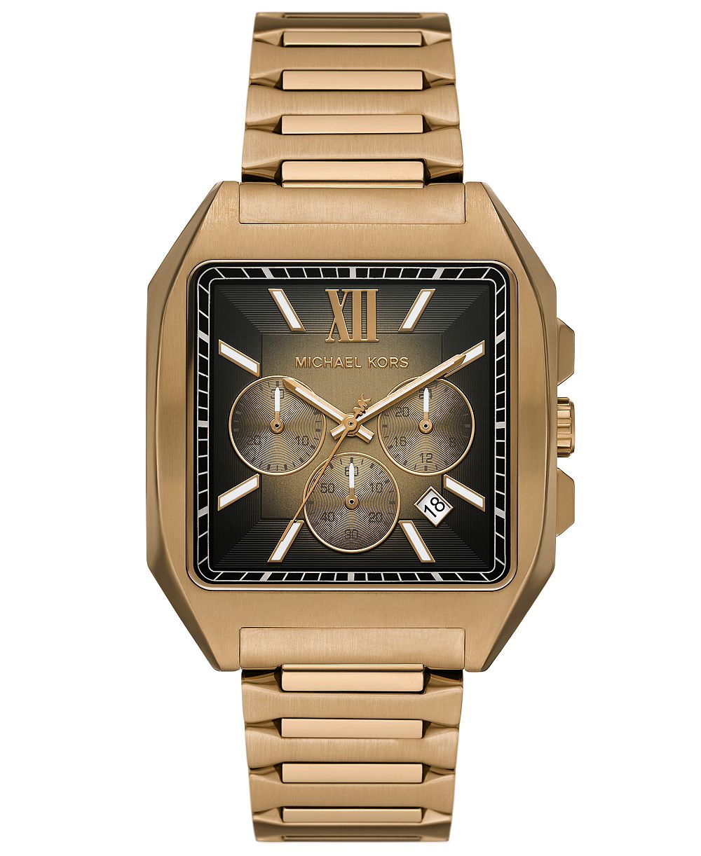 MICHAEL Michael Kors Men's Hayes Chronograph Beige Gold-Tone Stainless Steel Watch 40mm