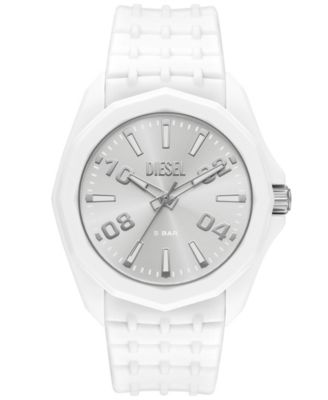 Мужские часы Diesel Men's Stinger Three-Hand Quartz White Silicone 45mm