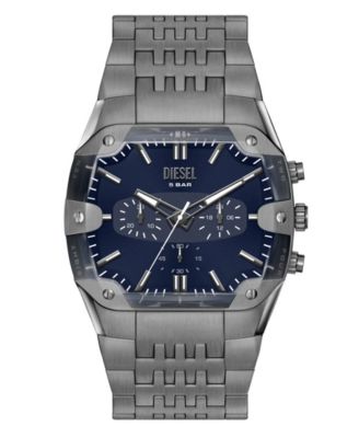 Diesel Men's Spiked Cushion Quartz Chronograph Gunmetal Stainless Steel Watch 45mm