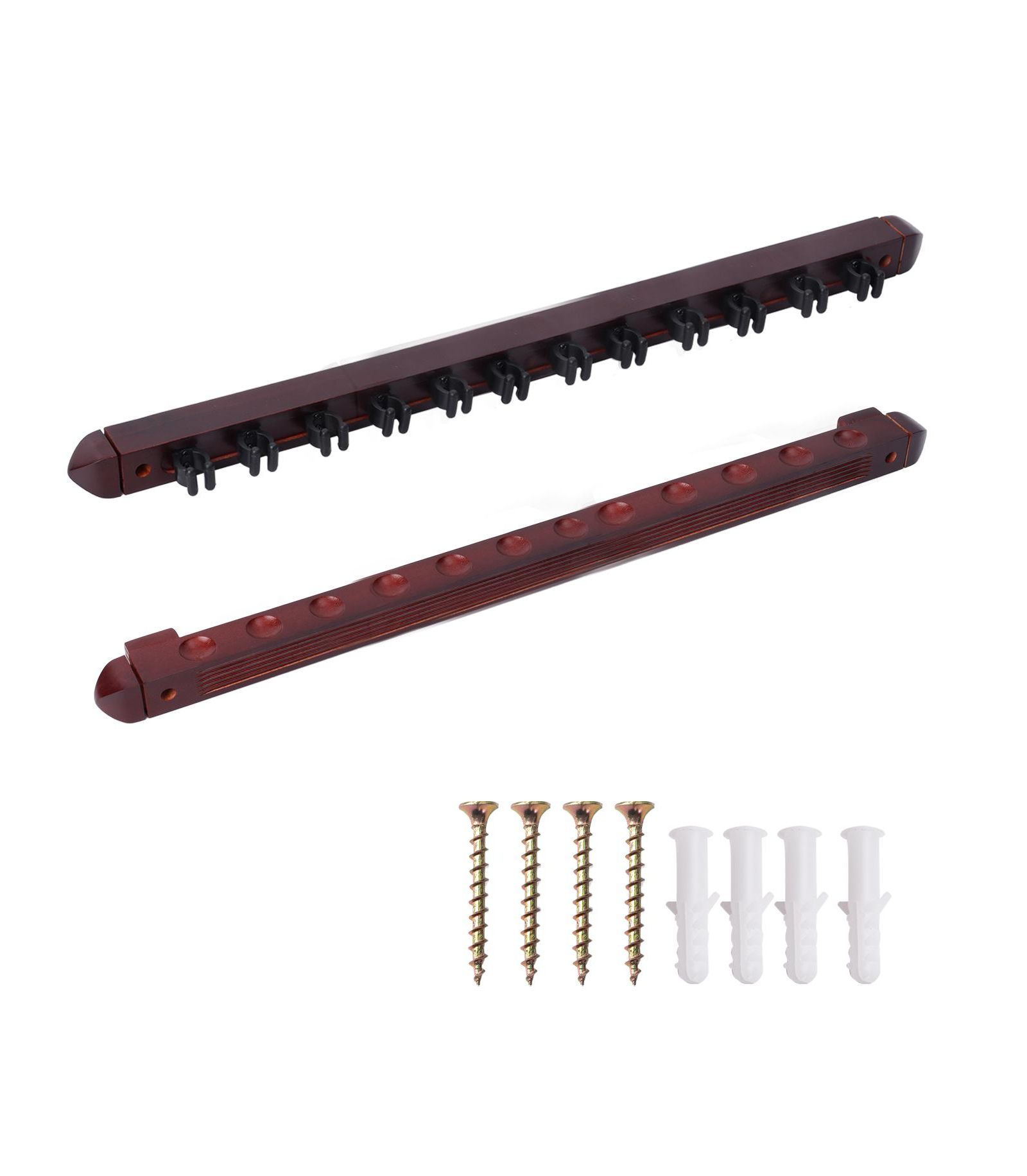 Держатель для бильярдных киев GSE Games & Sports Expert 2-Piece Wood 12 Billiard Pool Cue Rack Wall Mounted Holders