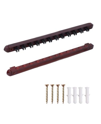 Держатель для бильярдных киев GSE Games & Sports Expert 2-Piece Wood 12 Billiard Pool Cue Rack Wall Mounted Holders