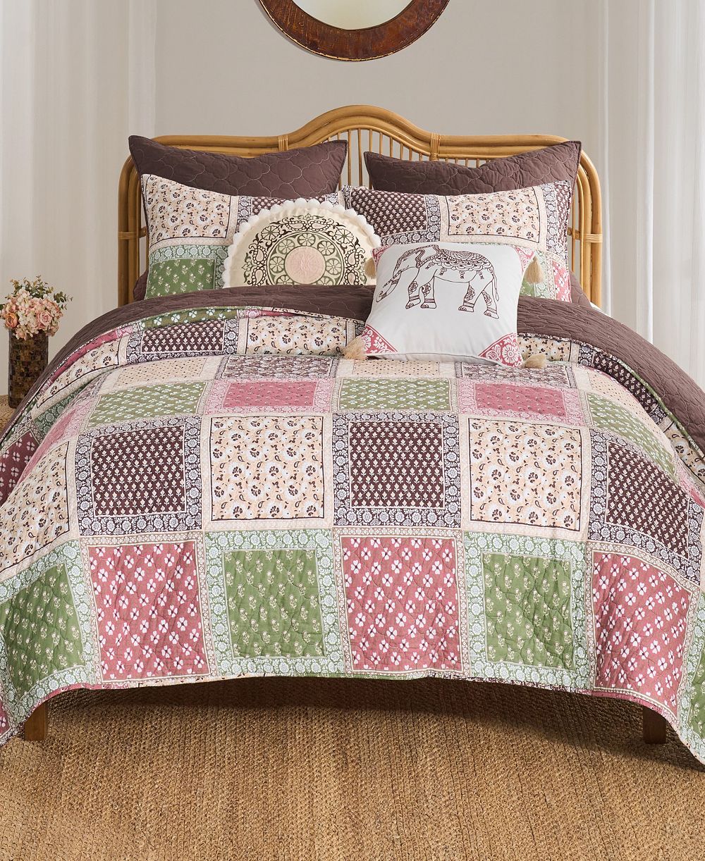 Комплект покрывала Greenland Home Fashions Priya Patchwork Twin/Twin XL
