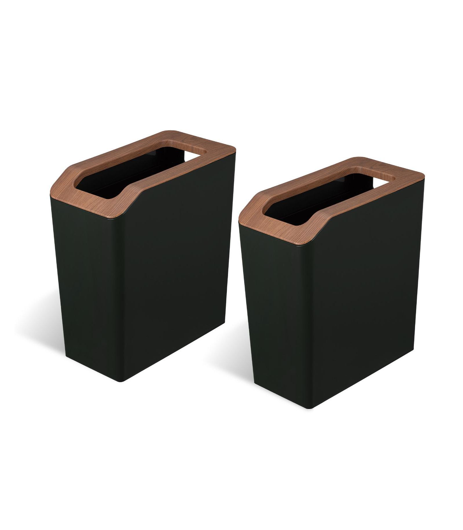 Home Zone Living 2-Pack 2 Gallon Slim Rectangular Trash Cans with Open Top Lids
