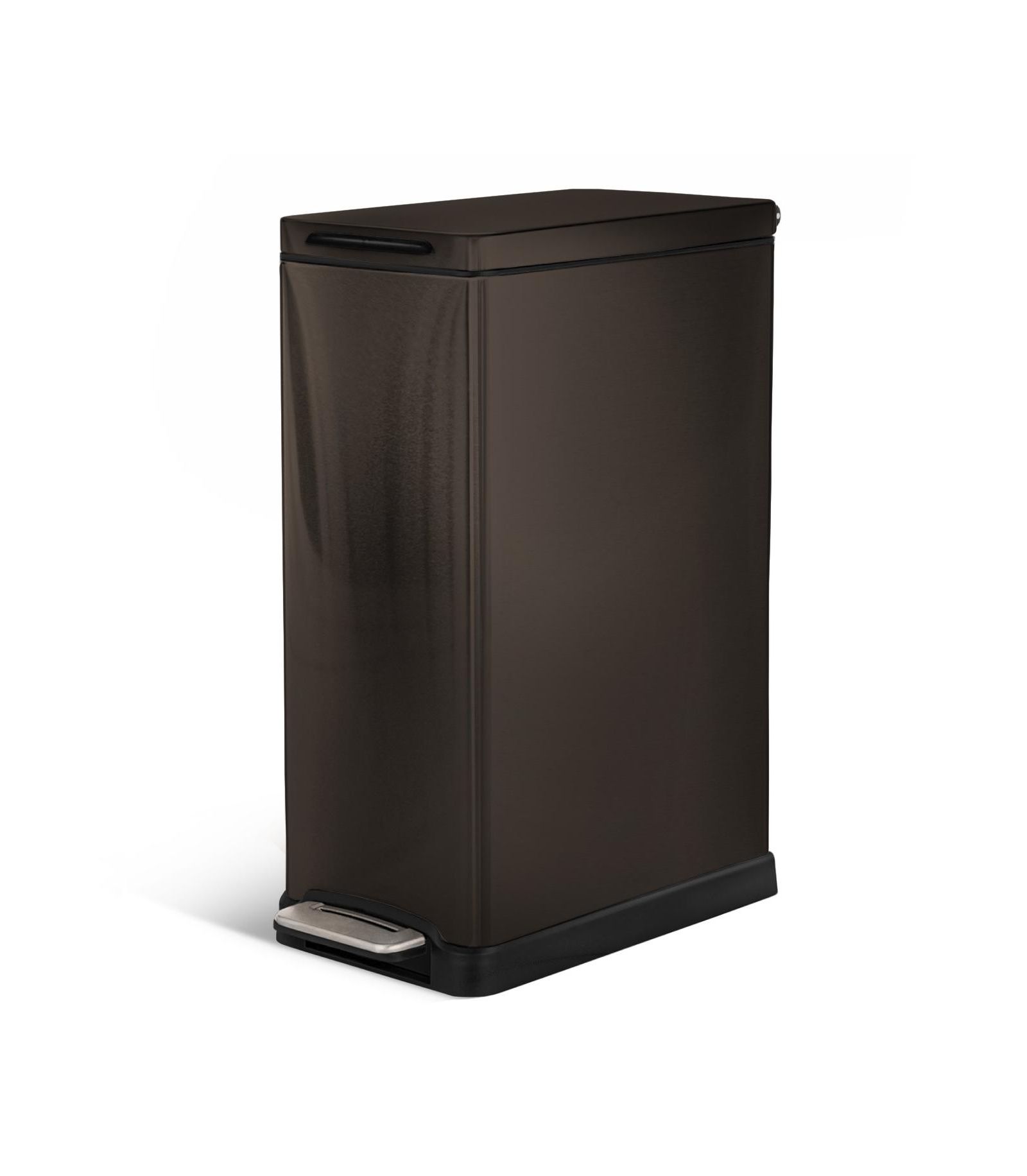 Узкая кухонная корзина для мусора Home Zone Living 12 Gallon матовая черная с мягким закрытием