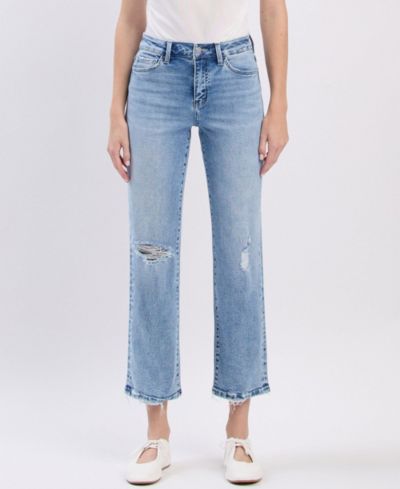 Женские Vervet High Rise Distressed Ankle Straight Jeans