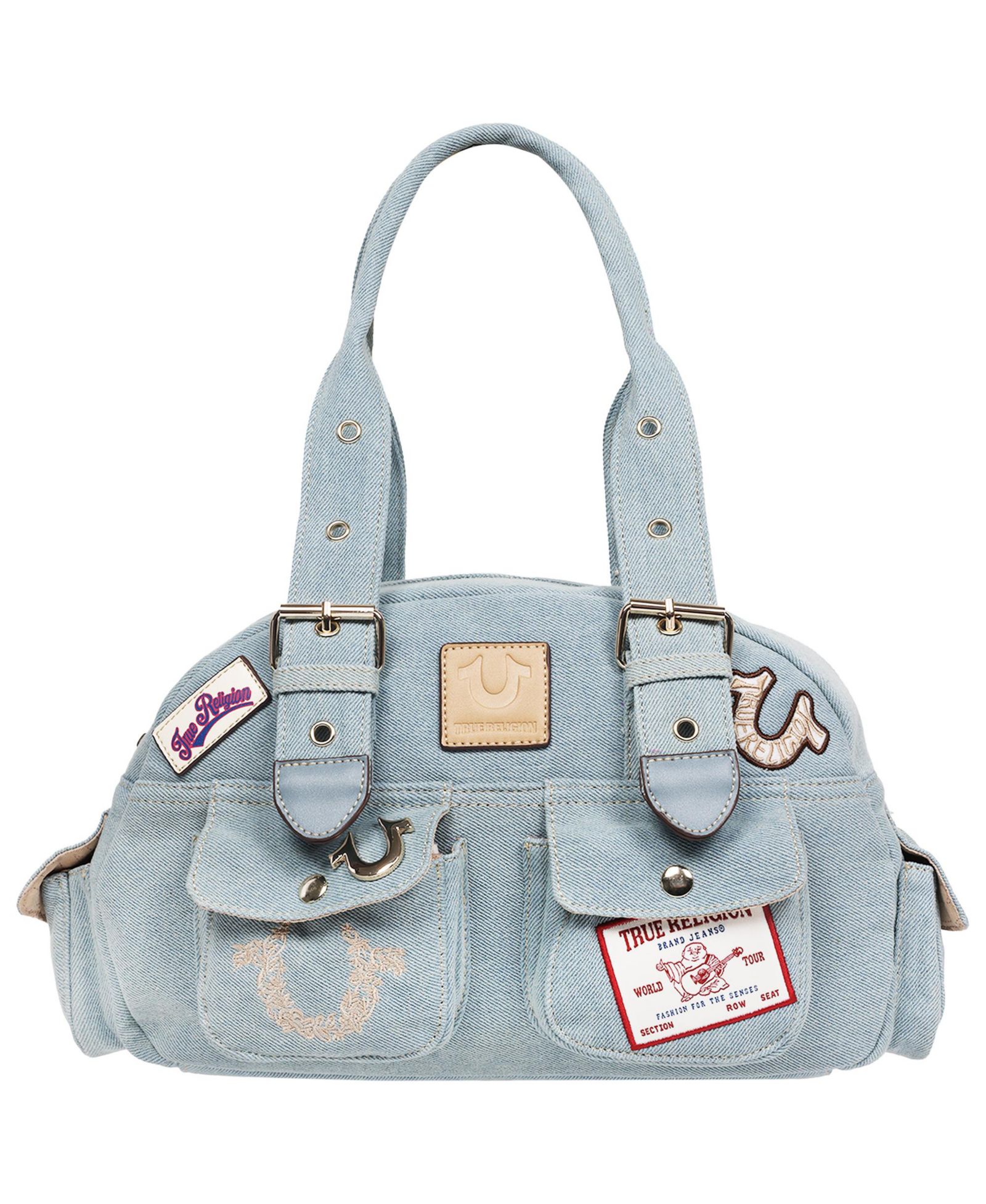True Religion сумка Satchel Denim Multi-Patch
