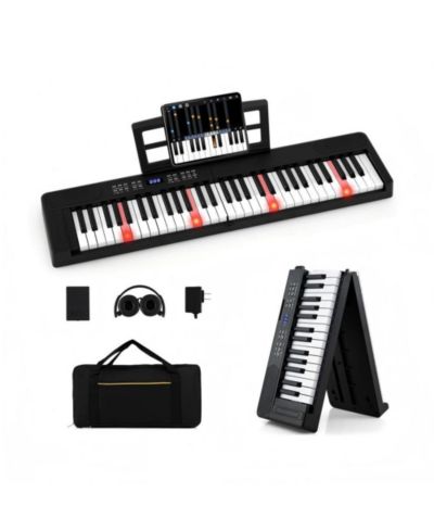61 Key Foldable Piano Keyboard Full size Electronic Keyboard with MIDI and Split Function