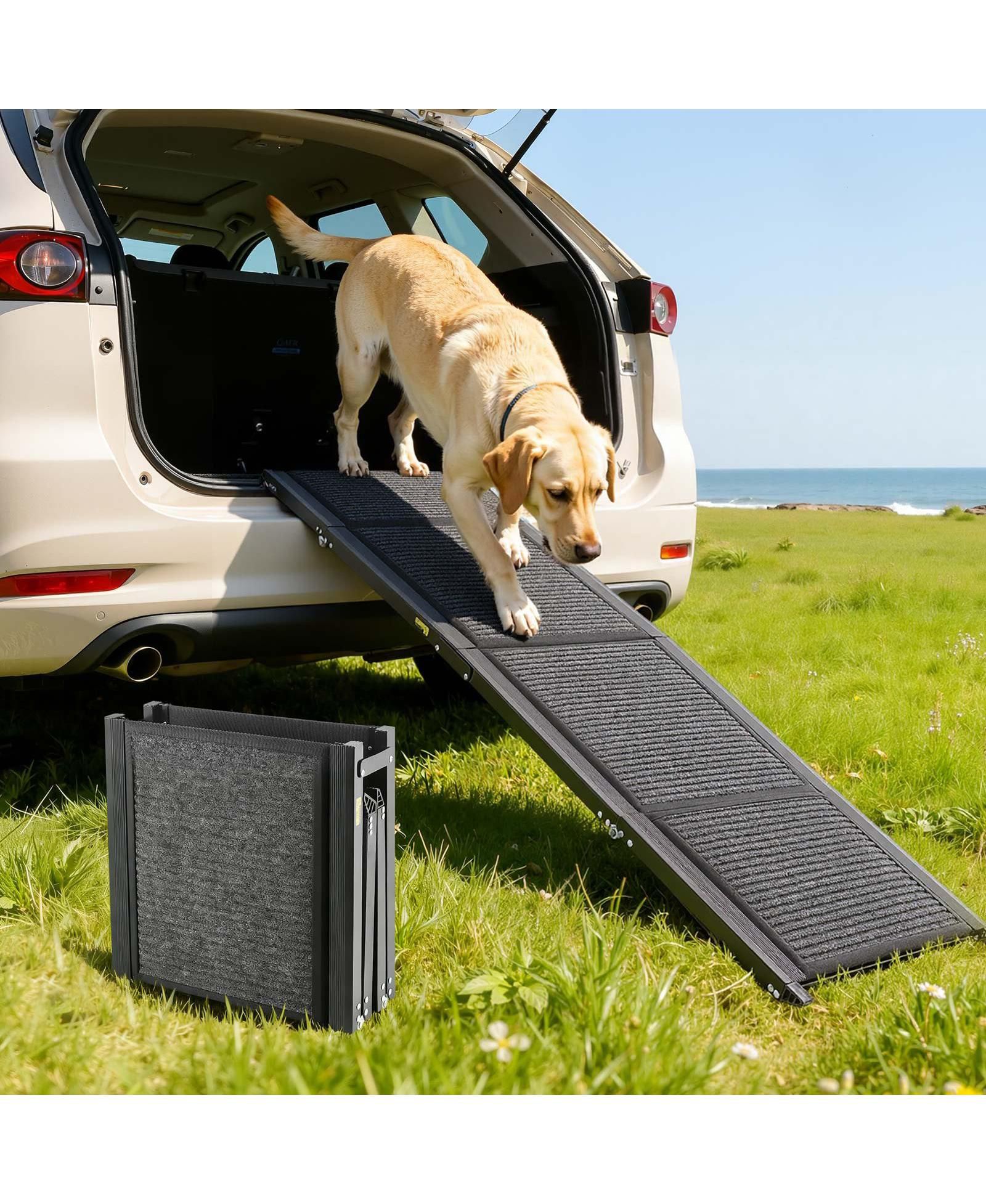 COZITO 71" Folding Dog Ramp 17" Wide, Non-Slip Surface, Supports up to 250 lbs