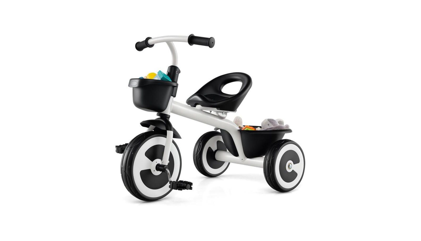 Hongge Toddler Tricycle with Adjustable Seat and Storage Baskets, Ages 1.5-5