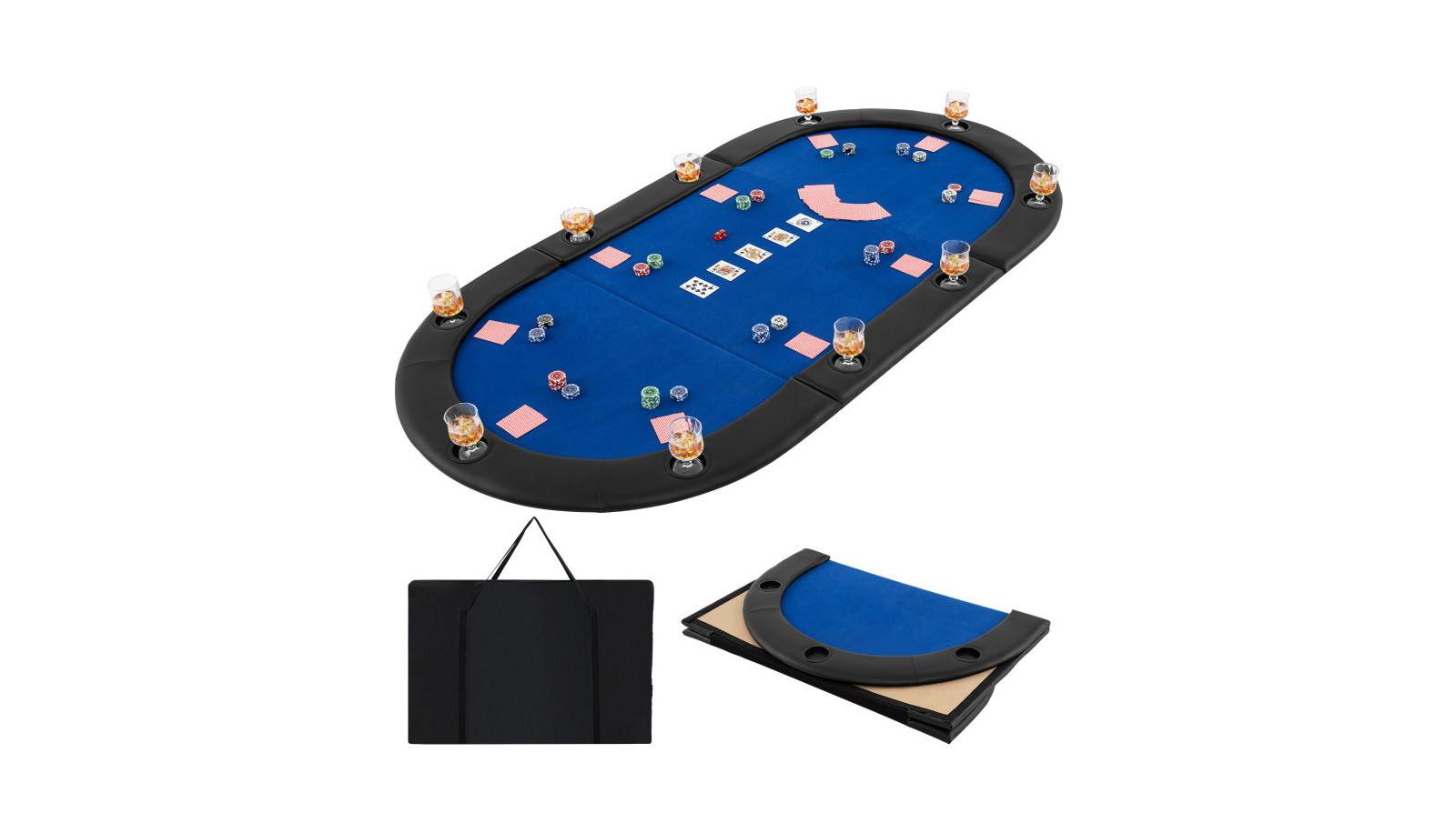Hongge Portable 10-Player Foldable Poker Table Top, Ages 14+