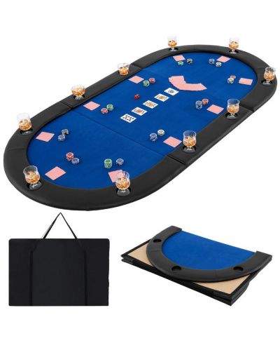 Hongge Portable 10-Player Foldable Poker Table Top, Ages 14+