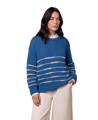 Celtic & Co. Women's Long Sleeve Drop Stitch Breton Sweater