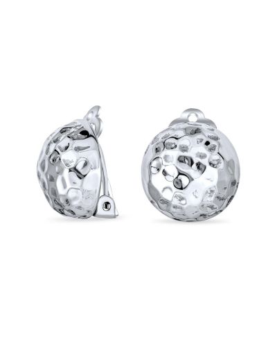 Серьги Bling Jewelry с текстурированным шариком и кнопкой, позолоченное серебро, для непроколотых ушей