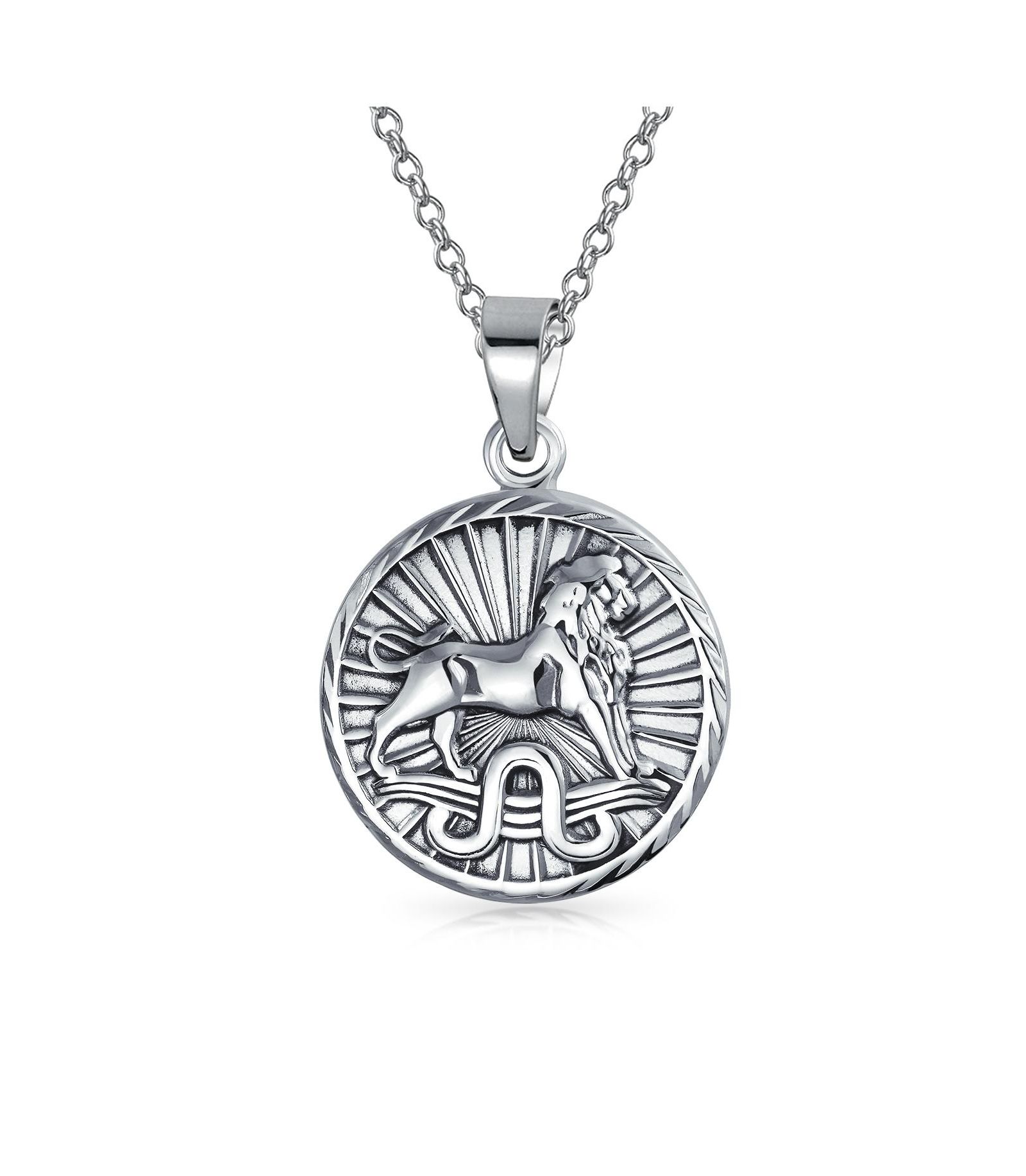 Подвеска-медальон Bling Jewelry Astrology Zodiac Leo из серебра 925 пробы