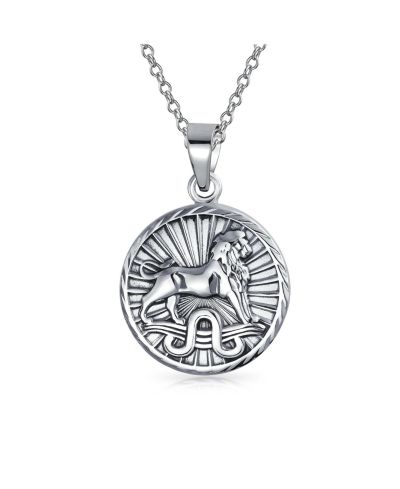 Подвеска-медальон Bling Jewelry Astrology Zodiac Leo из серебра 925 пробы