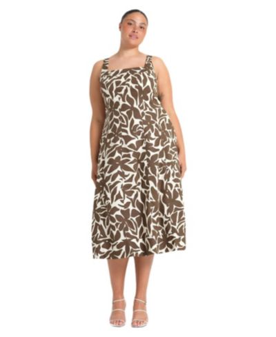 ESTELLE Plus Size Sylvia Square-Neck Midi Dress