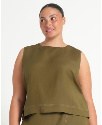 ESTELLE Летний топ без рукавов Sonnet Linen Plus Size с завязками на спинке